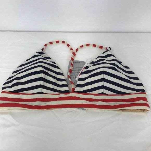 J. Crew Swim J Crew Womens Large Red White Blue Flag Striped Swim